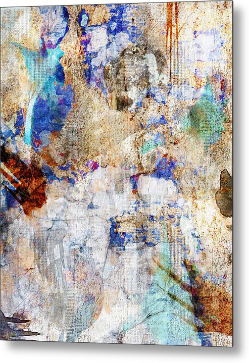 Abstract Metal Print featuring the painting Abstract Textured Paint by Sandra Selle Rodriguez