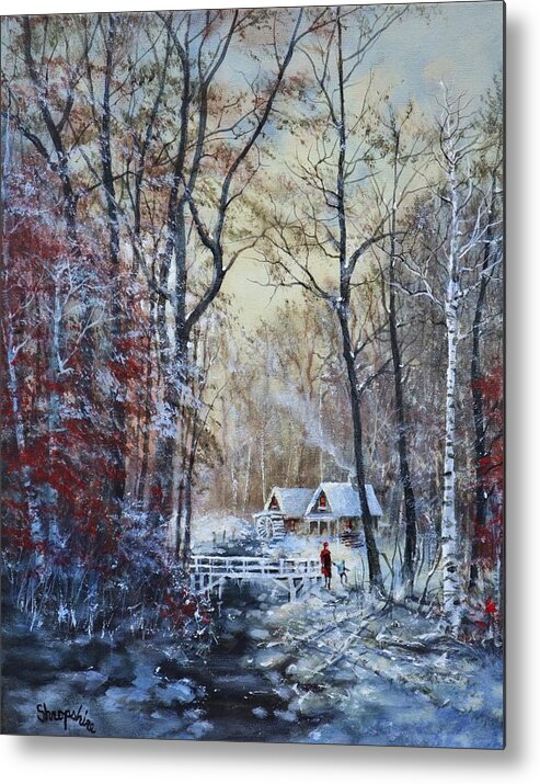 Currier And Ives Metal Print featuring the painting Classic Snow Scene by Tom Shropshire