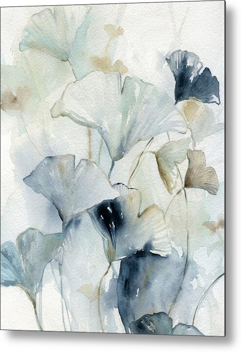 Watercolor Metal Print featuring the painting Gingko Leaves 1 by Carol Robinson