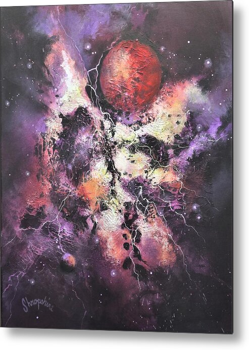 Red Planet Metal Print featuring the painting Red Planet by Tom Shropshire