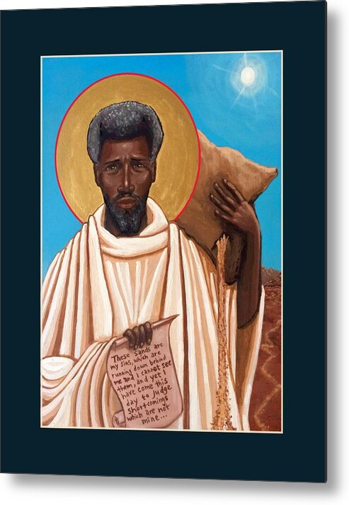 Portrait Metal Print featuring the painting St. Moses the Black by Kelly Latimore
