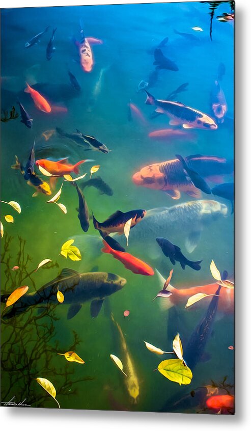 Fish Metal Print featuring the digital art Fish Pond #2 by Thomas Hall