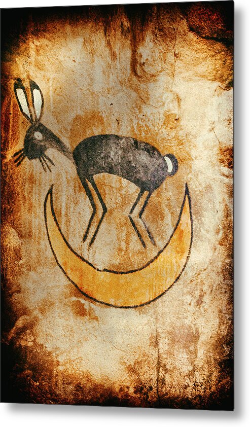 Indian Metal Print featuring the photograph Native American Rabbit Pictograph by Jo Ann Tomaselli