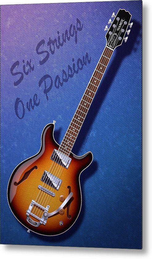 Guitar Metal Print featuring the digital art One Passion by WB Johnston