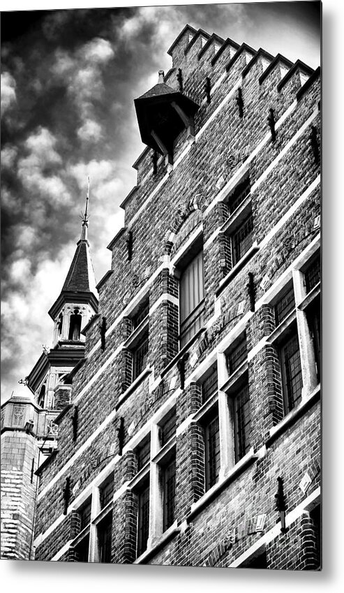 Rising Up In Bruges Metal Print featuring the photograph Rising Up in Bruges by John Rizzuto