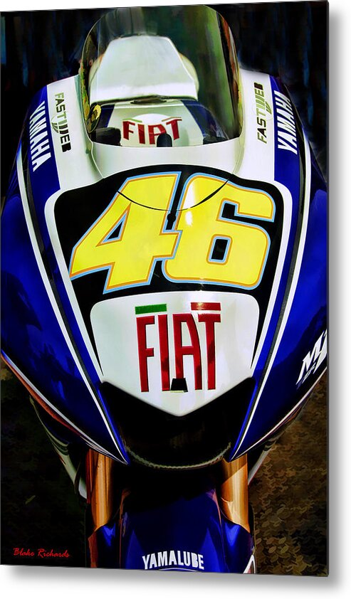 Moto Gp Metal Print featuring the photograph Rossi Yamaha by Blake Richards