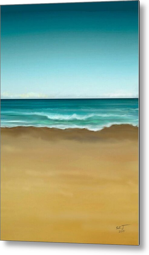 Abstract Metal Print featuring the painting Semi Abstract Beach Panel One by Stephen Jorgensen