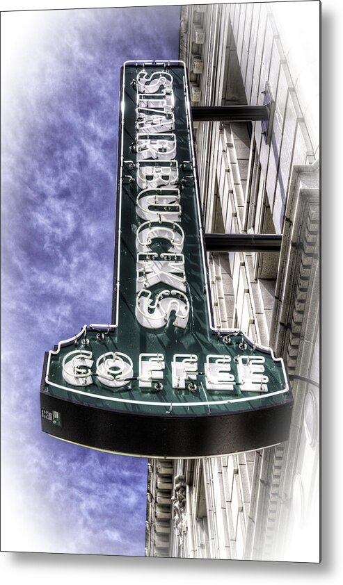 Starbucks Metal Print featuring the photograph Starbucks - Ballard by Spencer McDonald