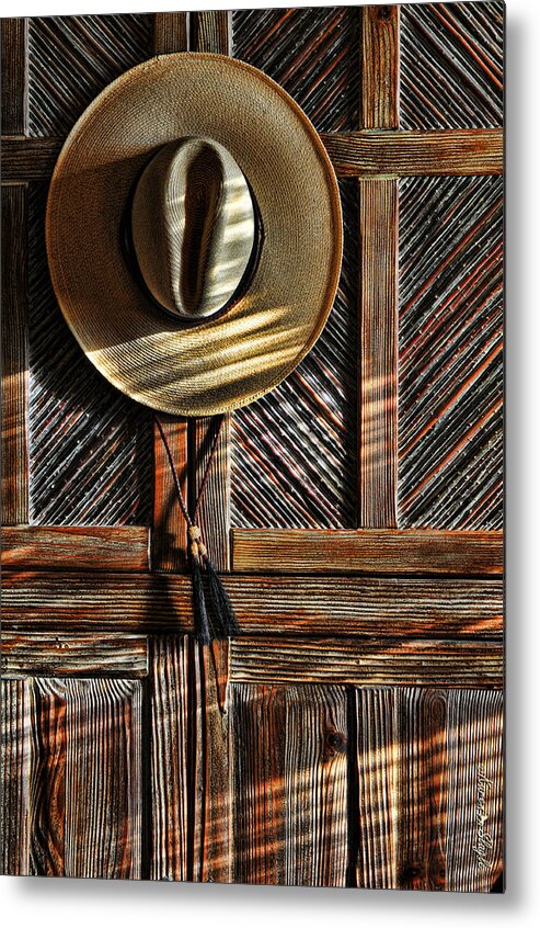 Hat Metal Print featuring the photograph The Straw Hat by Karen Slagle