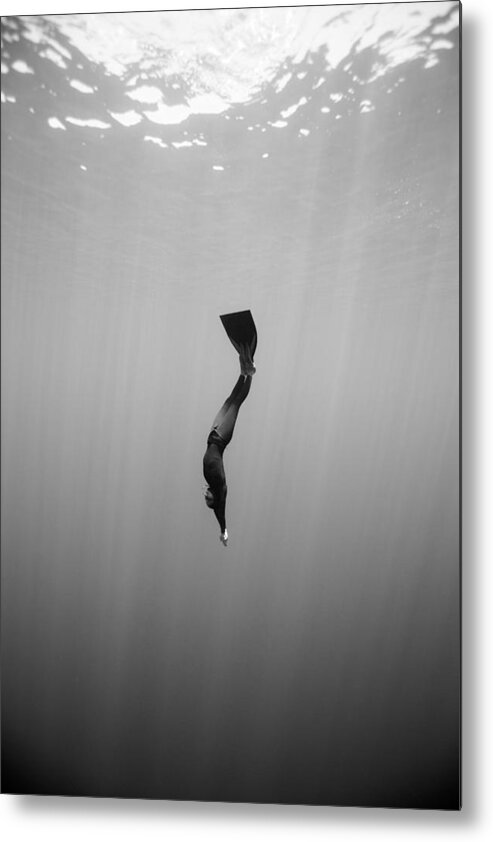 Freediving Metal Print featuring the photograph To the Depths by One ocean One breath