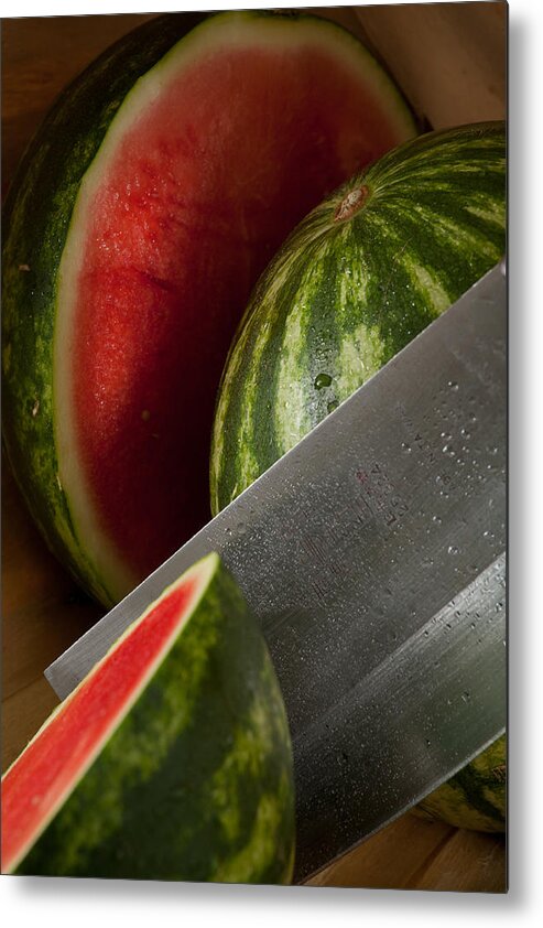Seedless Watermelons Metal Print featuring the photograph Watermelon by Matthew Pace