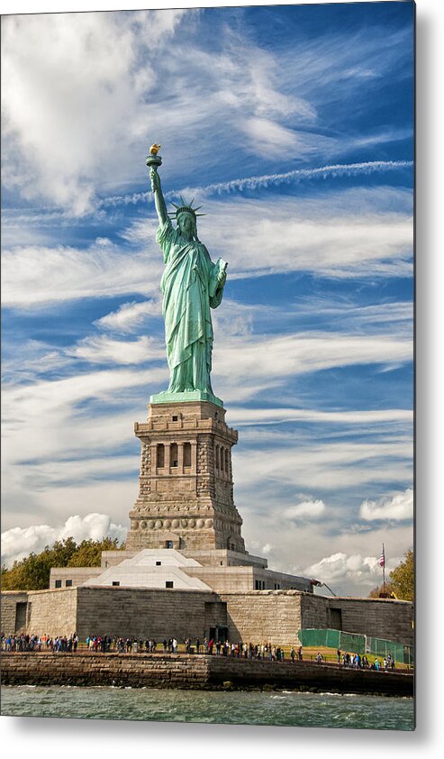 Statue Of Liberty Metal Print featuring the photograph Lady in the Harbor by Roni Chastain