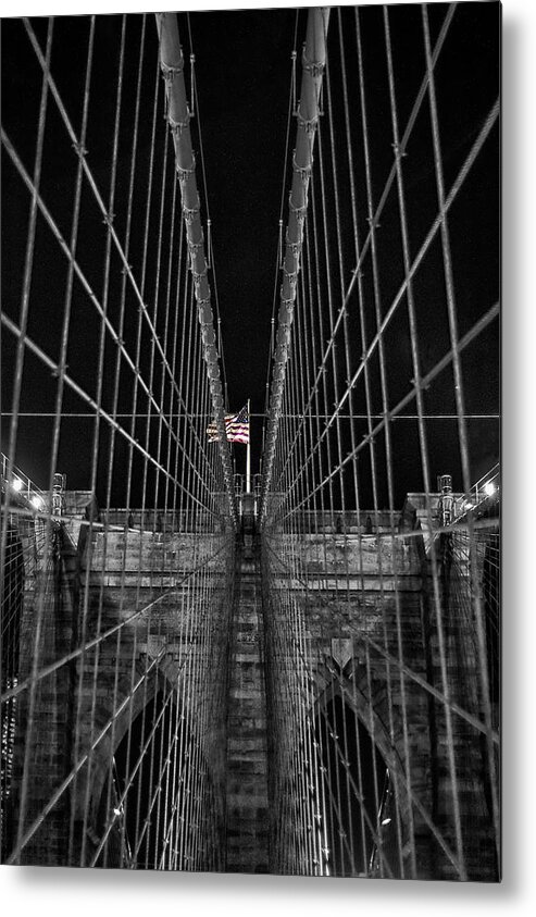 Brooklyn Bridge Metal Print featuring the photograph Perspective by Sara Hudock
