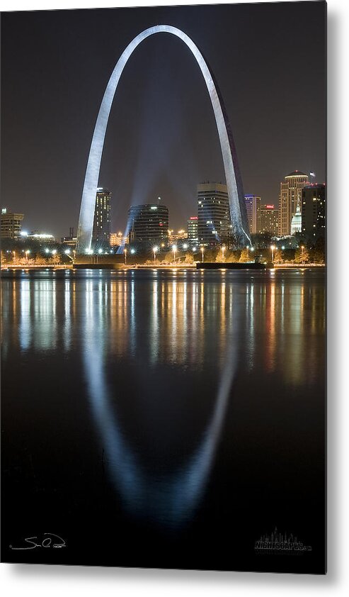 St.louis Arch Reflection Metal Print featuring the photograph St.Louis Arch Reflection by Shane Psaltis