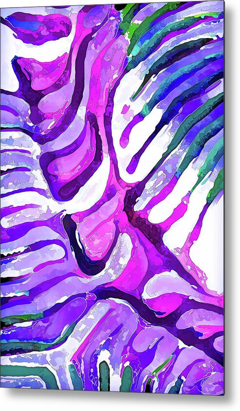 Nature Metal Print featuring the digital art Brain Coral Abstract 4 in Purple by ABeautifulSky Photography by Bill Caldwell