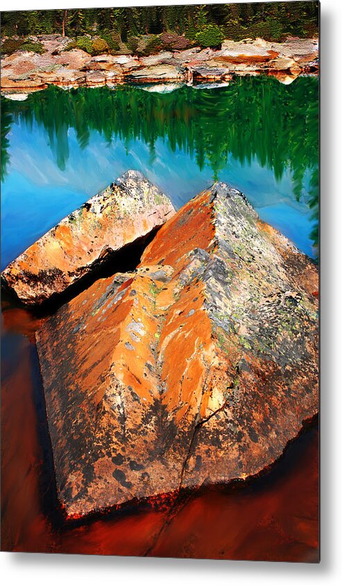 Granite Metal Print featuring the painting Canadian Rockies by Lisa Redfern