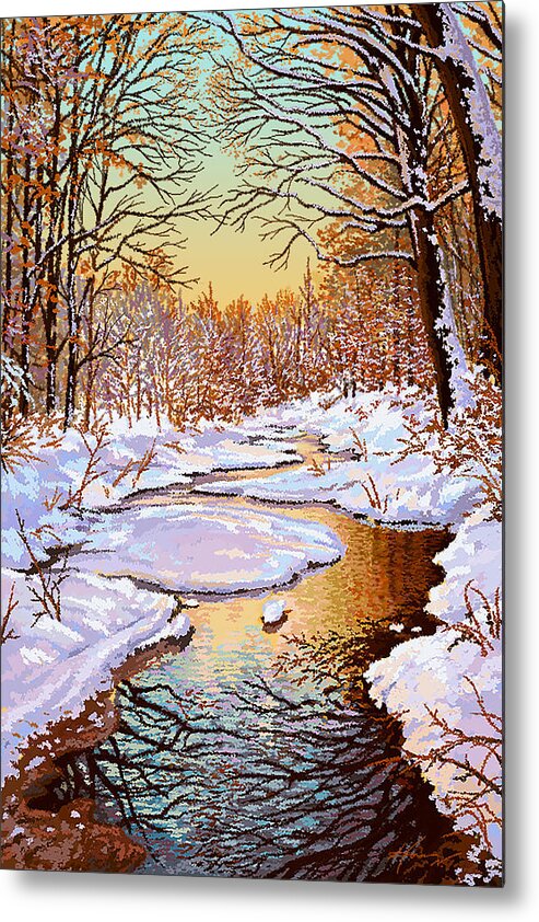 Winter Metal Print featuring the painting Colors of Winter by Hans Neuhart