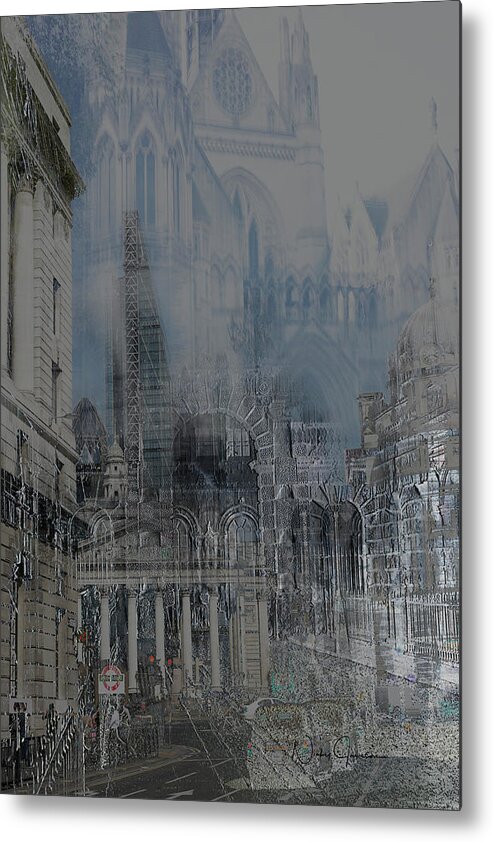 Londonart Metal Print featuring the digital art Comes The Night - City Deamscape by Nicky Jameson