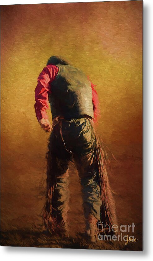 Rodeo Metal Print featuring the digital art Down But Not Out by Jim Hatch