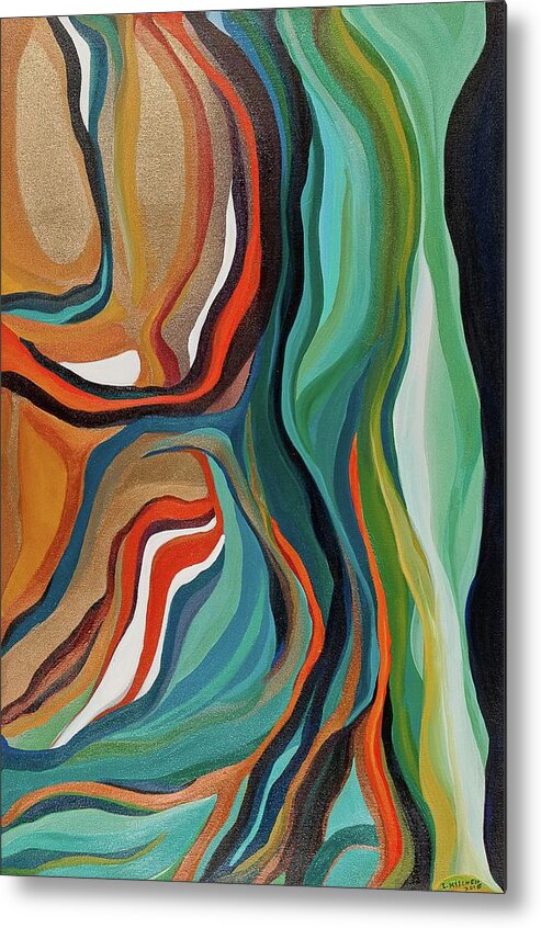 Abstract Metal Print featuring the painting Emerald Mist by Ida Mitchell
