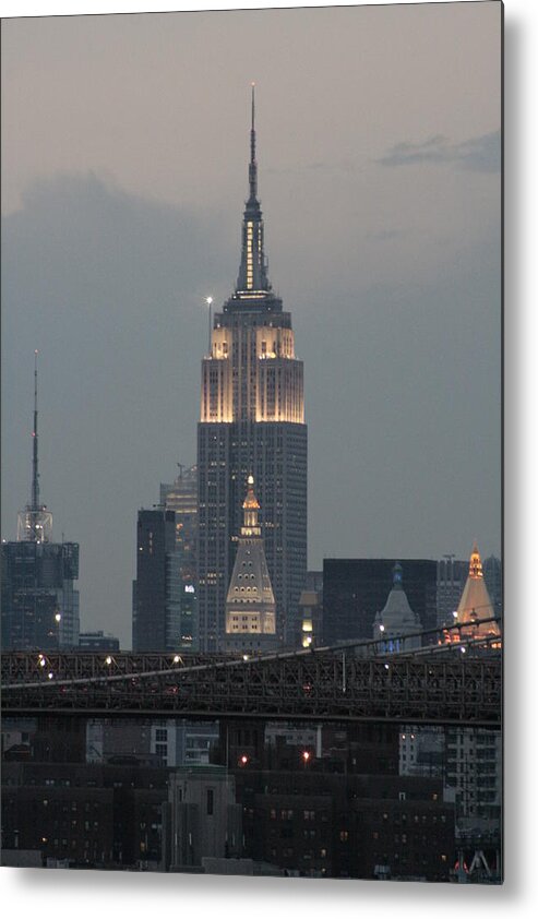 Empire State Building Metal Print featuring the photograph Empire State from Brooklyn by Christopher J Kirby