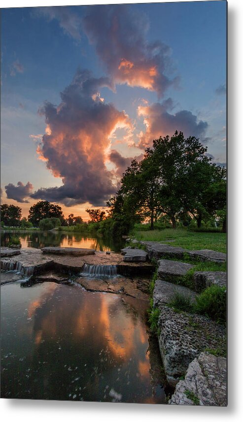 Forest Park Metal Print featuring the photograph Forest Park's Deer Lake Sunset by Garry McMichael