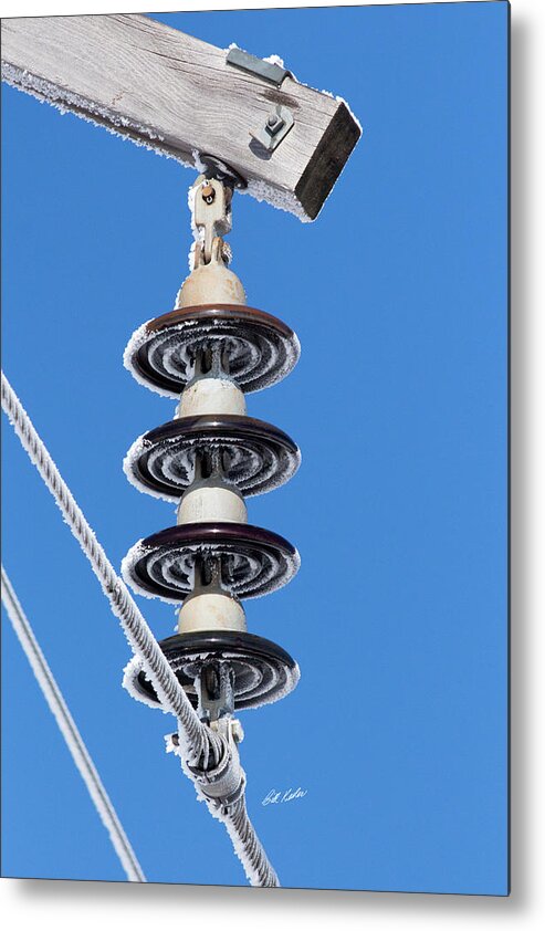 Bill Kesler Photography Metal Print featuring the photograph Frosty Industrial Insulator by Bill Kesler