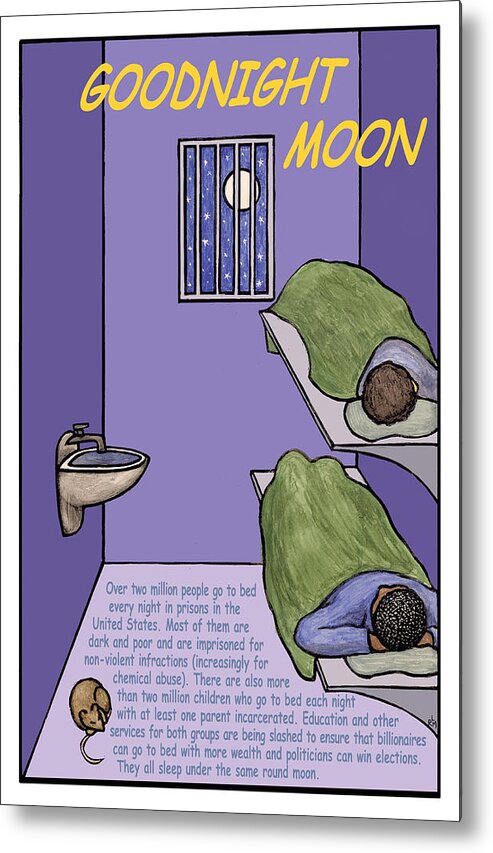 Prison Metal Print featuring the mixed media Goodnight Moon by Ricardo Levins Morales
