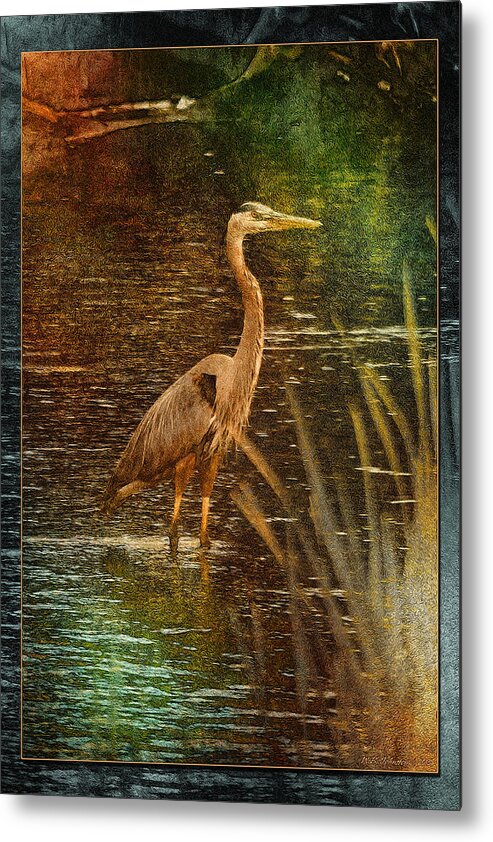 Heron Metal Print featuring the photograph Impressionistic Heron by WB Johnston