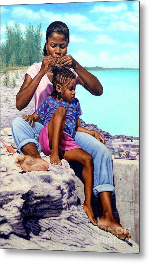 Mother Metal Print featuring the painting Island Girls II by Nicole Minnis
