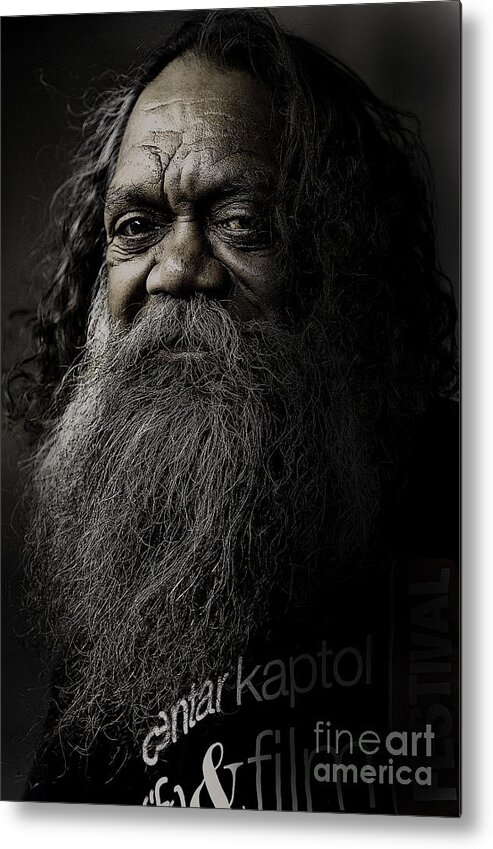 Aboriginal Metal Print featuring the photograph Portrait of Cedric by Sheila Smart Fine Art Photography