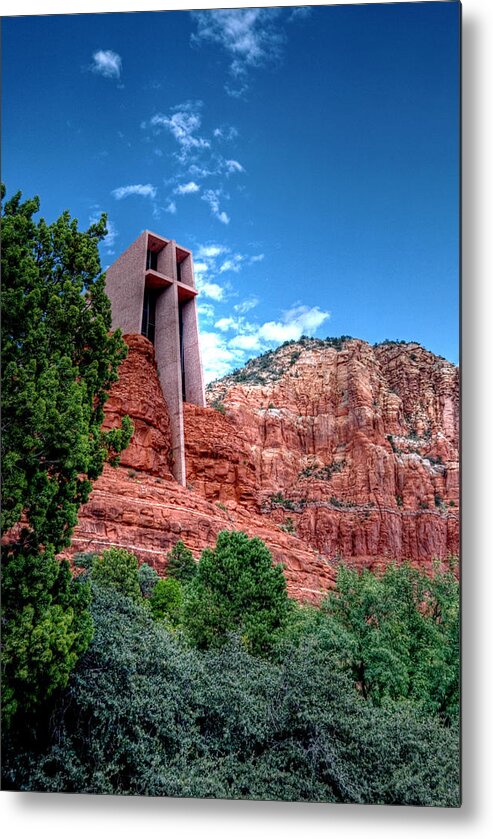 Chapel Of The Holy Cross Metal Print featuring the photograph Red rock spirituality by Anthony Citro