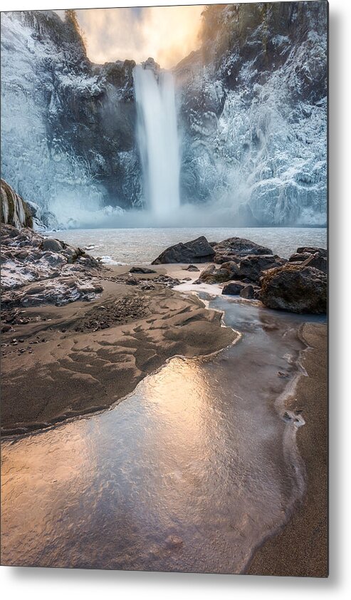 Ice Metal Print featuring the photograph Snoqualmie Falls on Ice by Thorsten Scheuermann