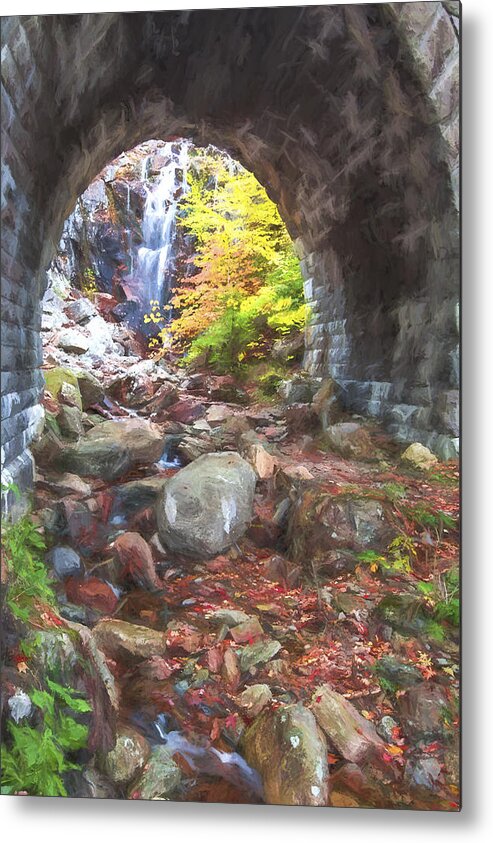 Maine Metal Print featuring the digital art under the Road II by Jon Glaser