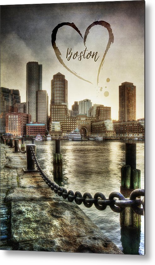 Boston Metal Print featuring the photograph Vintage Boston Skyline by Joann Vitali