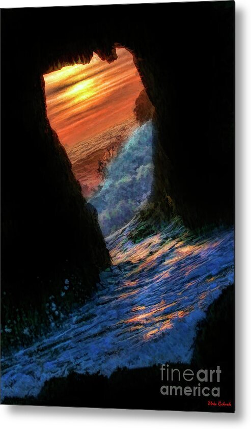  Metal Print featuring the photograph Water Though Keyhole Arch At Pfeiffer Beach by Blake Richards