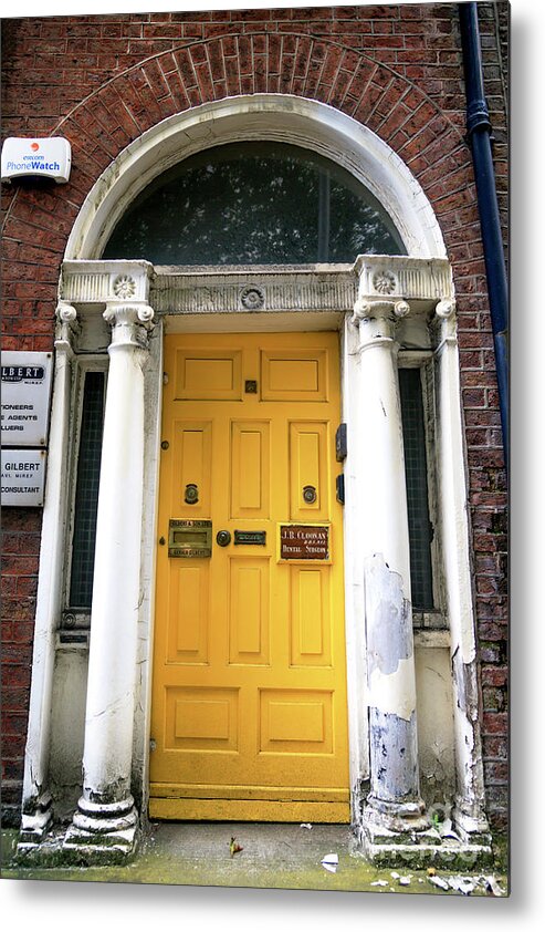 Yellow Irish Door Metal Print featuring the photograph Yellow Irish Door by John Rizzuto