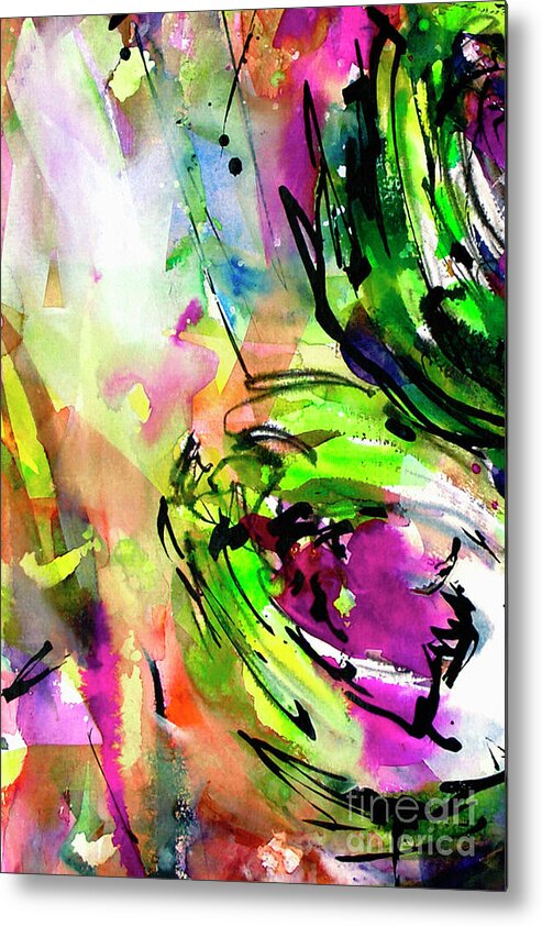 Modern Paintings Metal Print featuring the painting Abstract Arti 3 by Ginette by Ginette Callaway