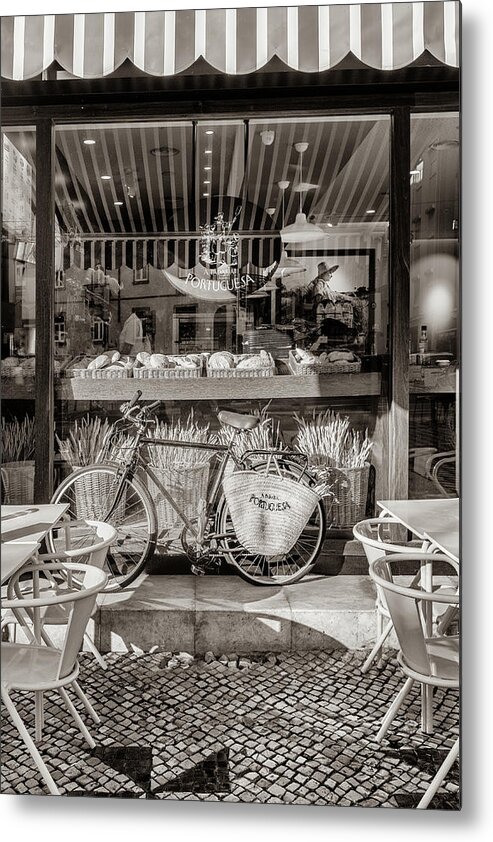 Lisbon Bakery Metal Print featuring the photograph Lisbon Bakery in Sepia by Georgia Clare