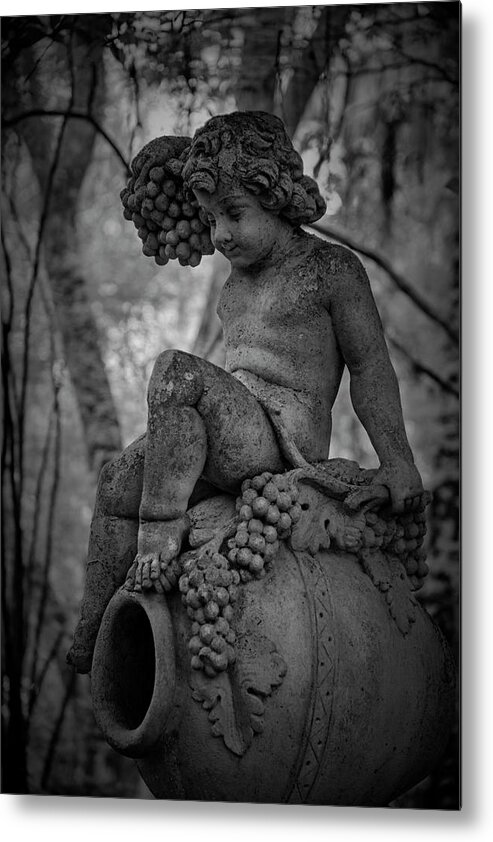 Garden Metal Print featuring the photograph Magnolia Garden Statue by Jon Glaser