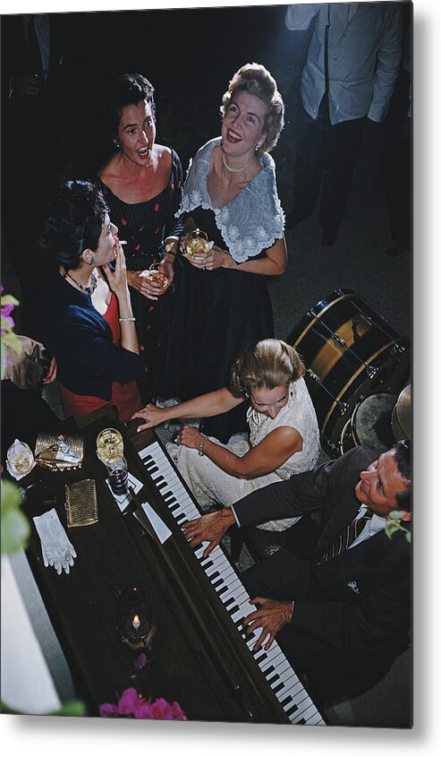 Smoking Metal Print featuring the photograph San Antonio Party by Slim Aarons