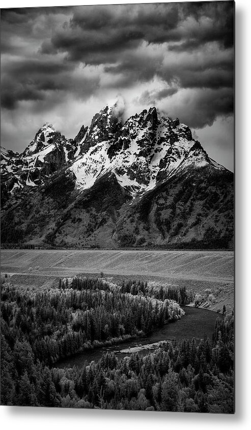 Tetons Metal Print featuring the photograph Tetons over the Snake River II by Jon Glaser
