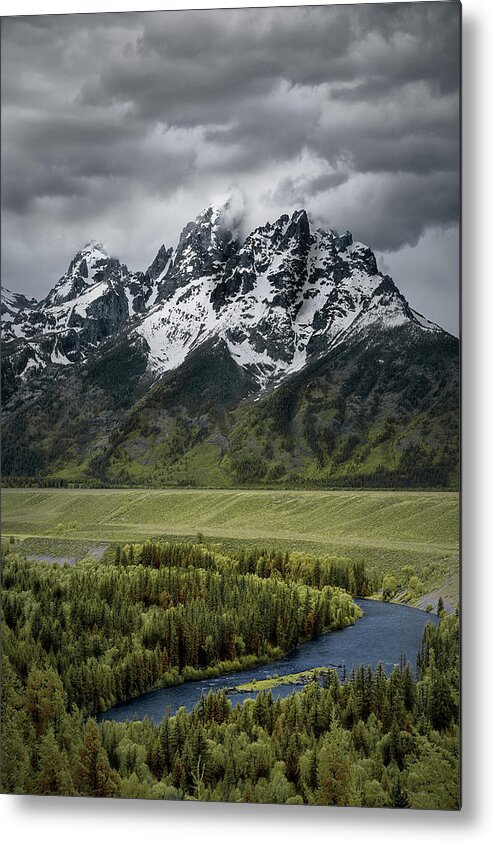 Tetons Metal Print featuring the photograph Tetons over the Snake River by Jon Glaser