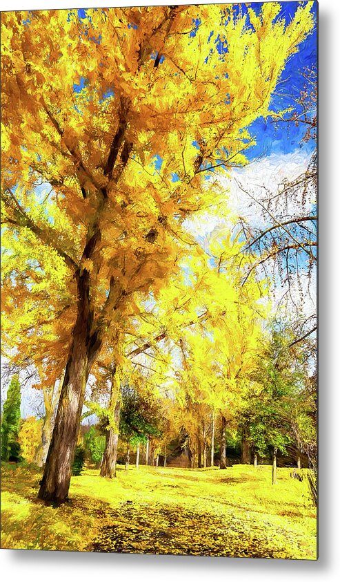 Autumn Metal Print featuring the painting Yellow Autumn AP by Dan Carmichael