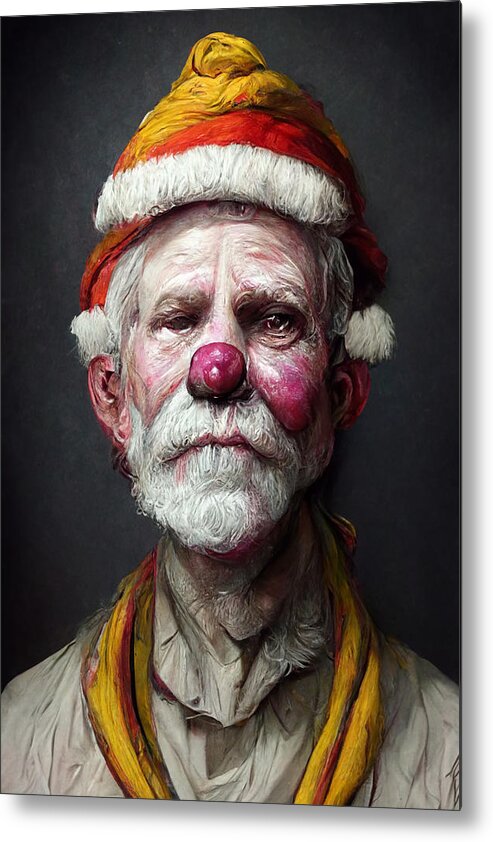 Santa Clown Metal Print featuring the digital art Clown Santa Clause by Trevor Slauenwhite