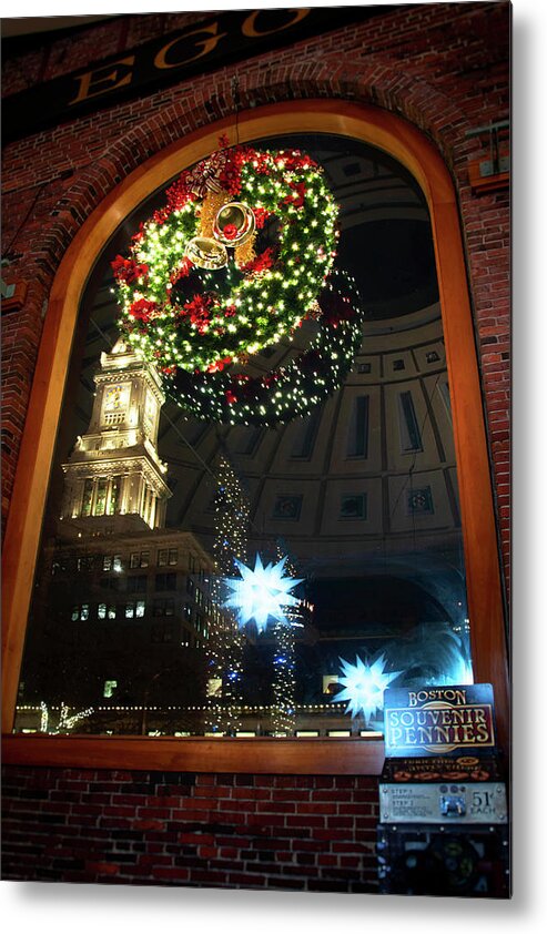 Boston Metal Print featuring the photograph Quincy Market And The Custom House by Joann Vitali