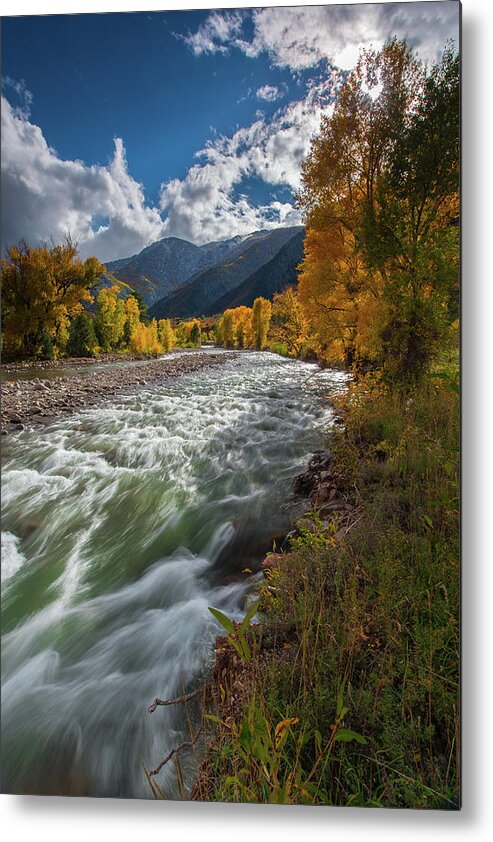 Aspen Metal Print featuring the photograph The Crystal River in Aspen Colorado by Larry Marshall