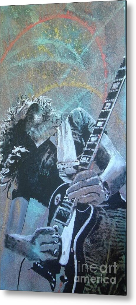 Jimmy Page Metal Print featuring the painting Black Beauty by Stuart Engel