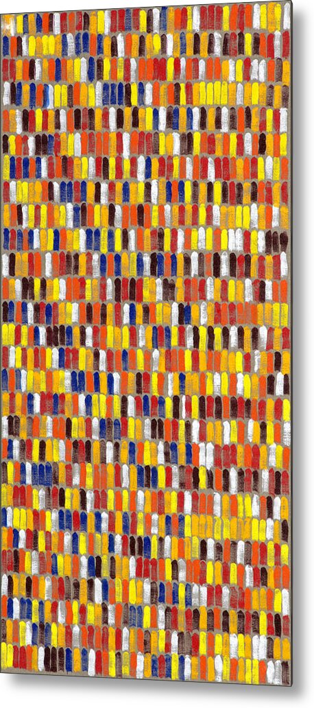 Abstract Metal Print featuring the painting FacSeven by Joan De Bot