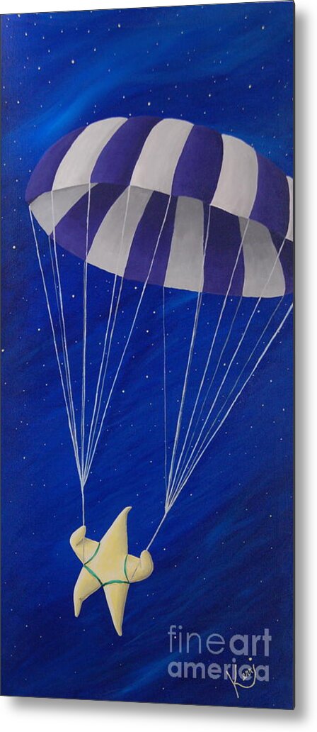 Whimsical Metal Print featuring the painting Para-Shooting Star by Kerri Sewolt